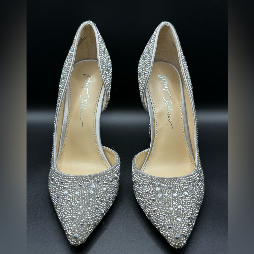 Betsey Johnson Hazil high heels in Silver and Crystal Embellishments 🎉HP🎉 - Picture 2 of 7